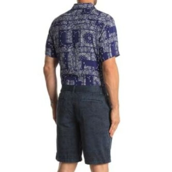 UNION DENIM Large Eclipse Venice Short Sleeve Print Relaxed Fit Shirt. - Picture 2 of 2